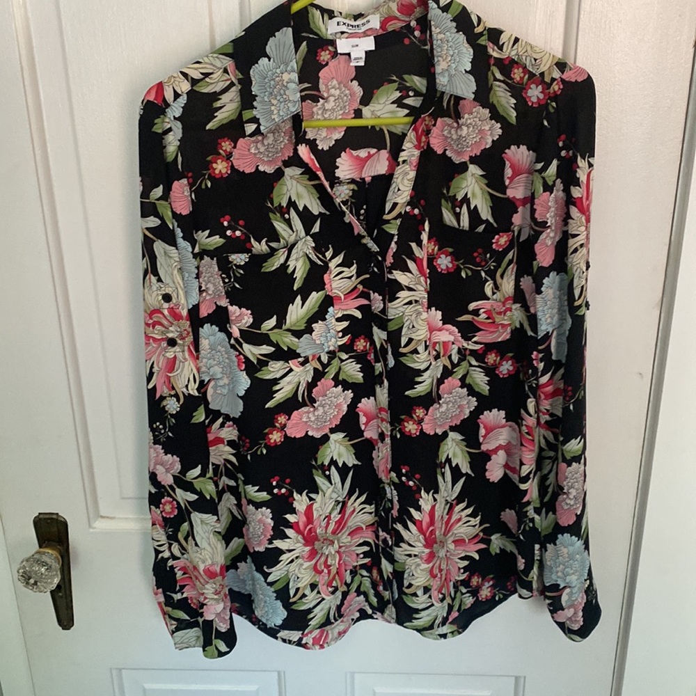 Express Floral Slim-Fit Portofino Shirt - Picture 2 of 5